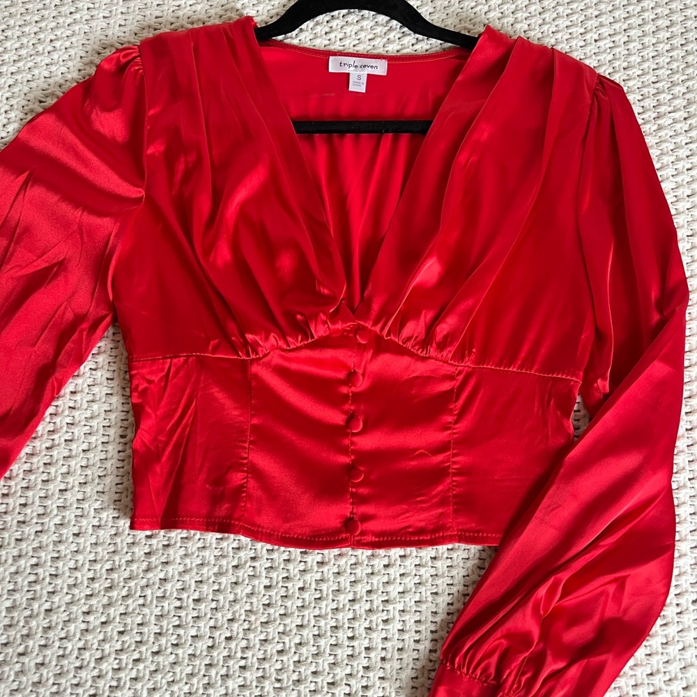 Red Silky Top